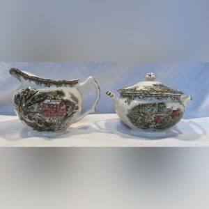 Johnson Brothers Friendly Village Covered Sugar and Creamer
